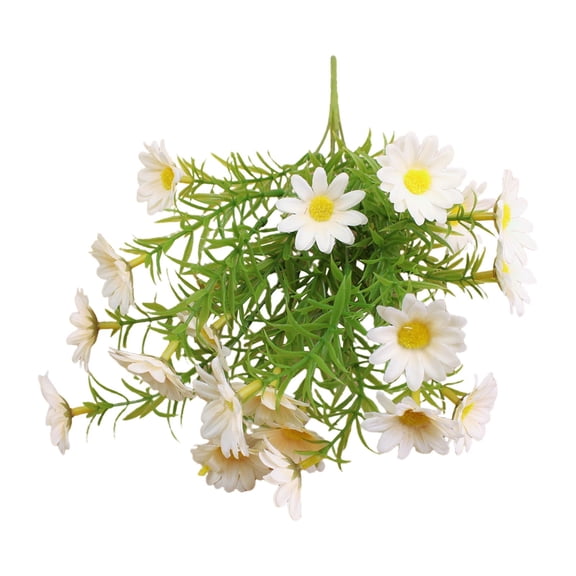15.75 Inch Artificial Silk Daisy Bouquet, Stemmed Faux Wild Daisy Flowers, Lifelike Fake Bloom Bundle, Decorative Floral Supply for Kitchen, Balcony, Indoor Home and Party Arrangement