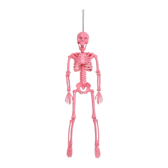 15.75 Inch Halloween Simulated Human Skeleton Hanging Decor,Halloween Colorful Full Body Skeleton Ornaments,Spooky Hanging Skeleton Prop for Haunted House Halloween Decorations