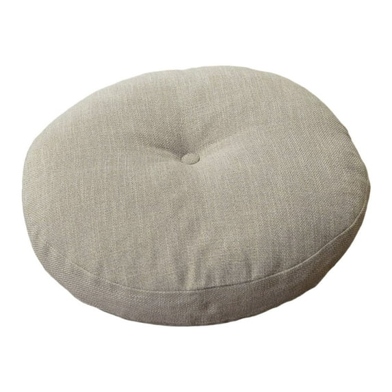 15.75 Inch Round Seat Cushion - Super Thick Tufted Floor Pillow with Linen Cover - Japanese Style Tatami Meditation Yoga Cushion for Indoor Outdoor Use - Reading Chair Pad Large Sitting Mat