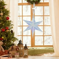 15.75 Inches Iridescent Ornament Star Hanging Decorations,Valentines's Day Shopping Mall Hanging Decorations,Multi-functional Clear Shine Ornaments for Christmas Tree Winter Party Wedding News Year