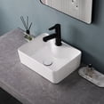thumbnail image 1 of 15.75" Modern White Rectangular Smooth Ceramic Bathroom Basin Sink With Pop-up Drainer, 1 of 14