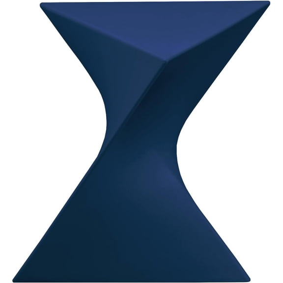 15.75" Navy Blue Stackable Side Table - Weather-Resistant Plastic Triangular Accent End Table for Indoor & Outdoor Use