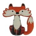 thumbnail image 1 of 15.75" Plush Orange and Cream Plaid Sitting Fox Tabletop Decoration, 1 of 3