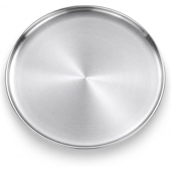 15.75 In Stainless Steel Pizza Pan, Set of 1, For Baking & Serving | Round Pizza Plate for Oven, Non & Heavy Duty, Sloped Design & Thick Rim, Large Size for Pizza Salad Pie Cake,