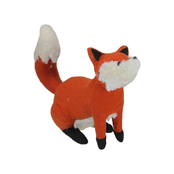 Fall Futter Fox 15.75 in. Plush Orange & Cream Sitting Fox Fall Tabletop Decoration ...