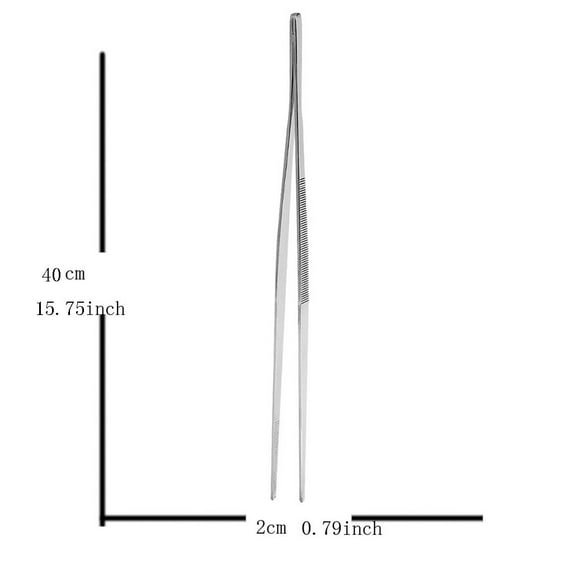 15.75 inch Kitchen Tweezers Fine Tweezer Tongs, Stainless Steel Food Tweezers Multi-function Cooking Tongs Kitchen Serving Tong Long Tweezer Tongs, Professional Garnish Tools