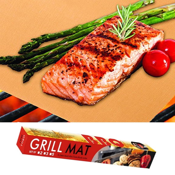 15.75 x 13 Inch Set of 3 Non-Stick Barbecue Mats, High Temperature Resistant Fiberglass Grill Mat, BBQ Baking Sheet for Grilling, BBQ Grid Mat for BBQ