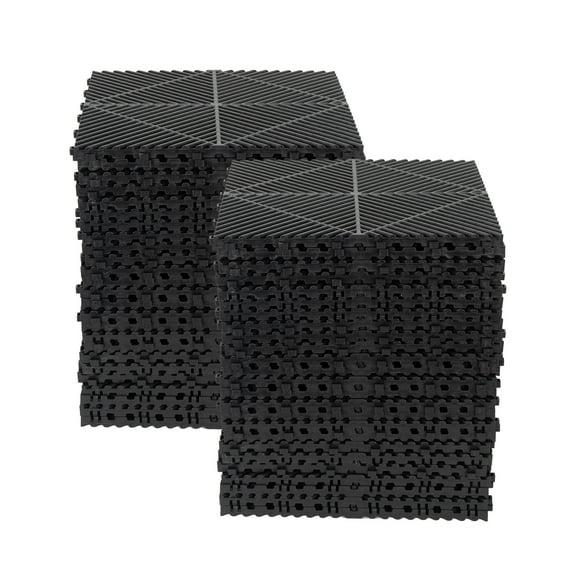 15.75'' x 15.75'' Interlocking Garage Floor Tiles 25/50Pcs Vented Water Drainage