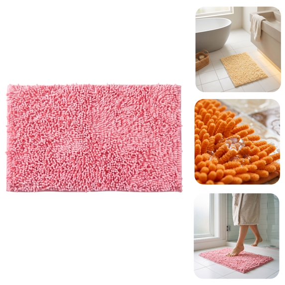 15.75 x 23.62 Inch Bathroom Rug, Water Absorbent Shaggy Bath Mat, Non Slip Floor Mat for Shower Entrance, Indoor Doorway