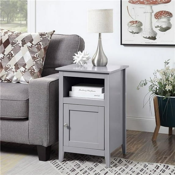15.75 x15.75 x 26 in. Designs2Go Storage Cabinet End Table with Shelf, Gray