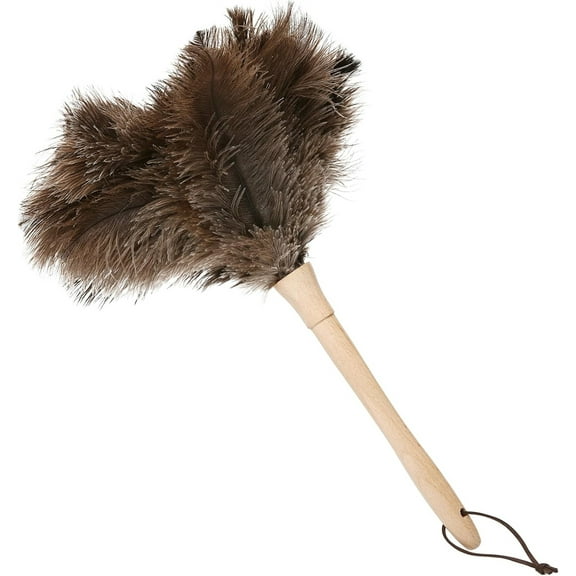 15.75In Ostrich Feather Duster,Reusable Ostrich Feather Duster with Wood Handle,Car Duster Interior/Exterior Cleaner,Cleaning Supplies for Home,Office,Car