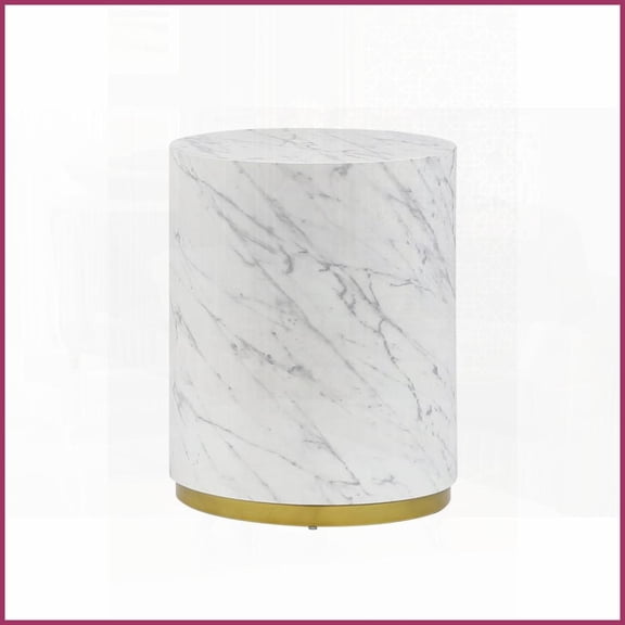 15.75in White Round MDF Coffee Table for Living Room, Fully Assembled & Easy to Clean