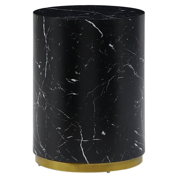 15.75inch Round Sidetable for Living Room Fully Assembled Black