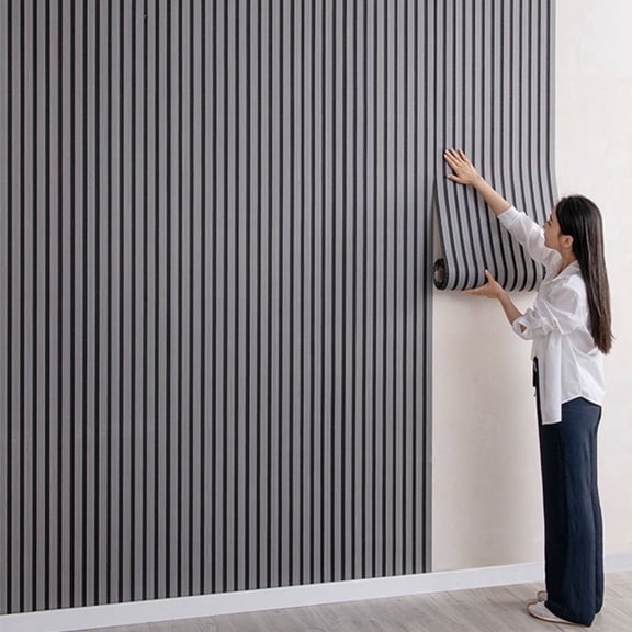 15.75x118 Inch Slat Wood Wall Panels Peel and Stick Thick Vinyl Wallpaper Background Decal-a5-