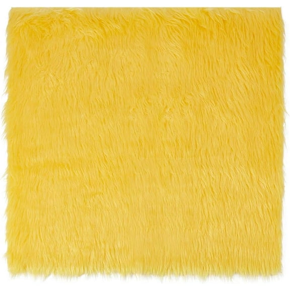 15.75x15.75 Inch Faux Fur Fabric Yellow Fur Fabric Fur Ribbon Faux Mohair Fabric Fur Cloth for Cosplay Craft DIY Costumes Decoration