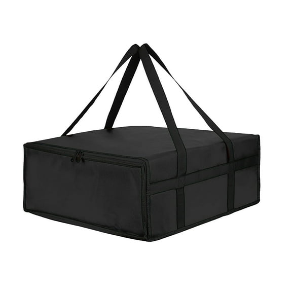 15.75x15.75x5.91inch Insulated Bag Large Capacity Pizza Bag For Hot And Cold Food Reusable Warming With Zipper Handle Catering Cooler For Warmers For Parties Easy To Use (1PC,Black)