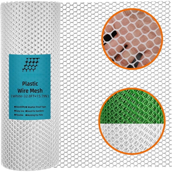 15.7IN x 32.8FT Black Plastic Netting Roll, Multi-Use Pet & Garden Safeguard Fencing, Ideal for Poultry, Dogs, Rabbits, Chickens & Snake Barrier