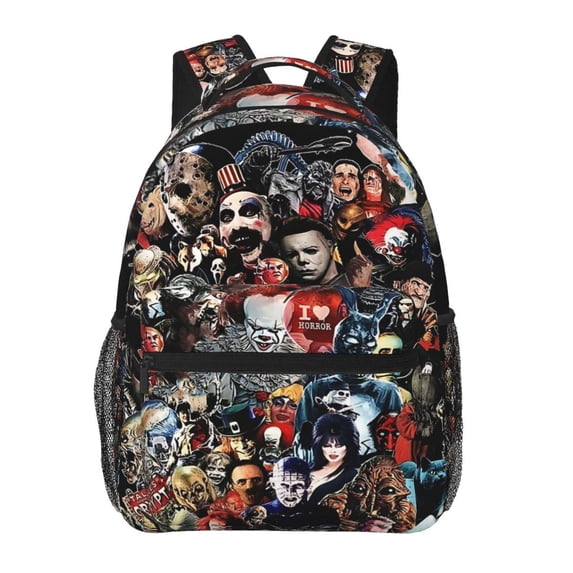 15.7In Horror Character Movie Backpack With Front Pocket Lightweight ...