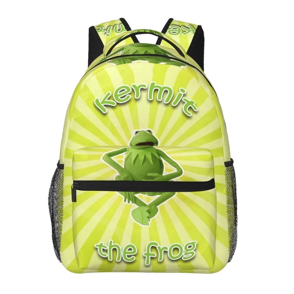 15.7In Kermi Cute Frog Backpack With Front Pocket Lightweight School ...