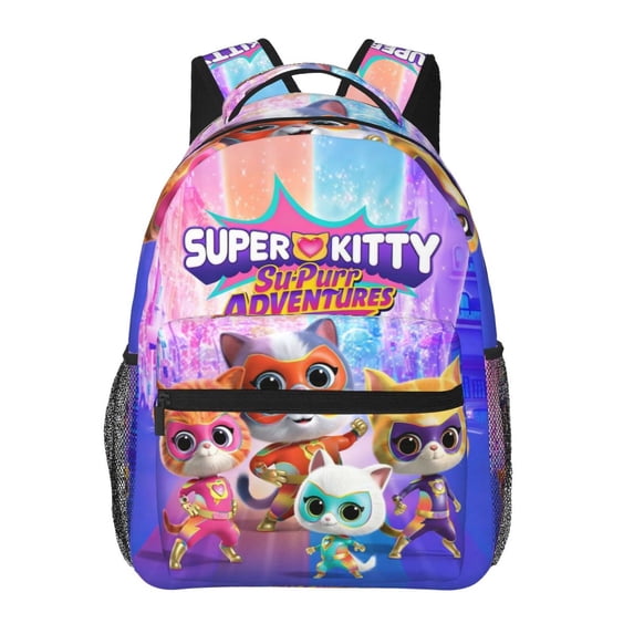 15.7In Super Anime Kitty Backpack With Front Pocket Lightweight School ...