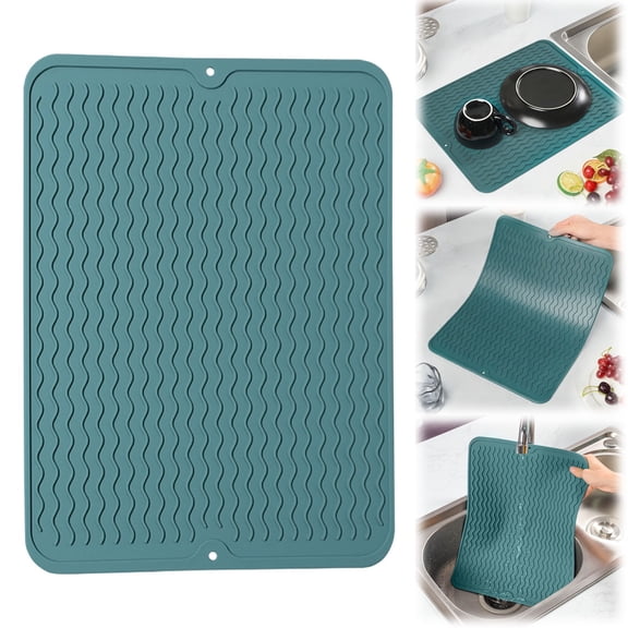 15.7X11.8 Inch Silicone Heat Resistant Mat, Bbq Tool Rest Pad for Blackstone Griddle Side Shelf,Traeger,Outdoor Kitchen Countertop Protector,Grill Accessories,Silicone Drying Mat,Non-Slip Sink Mat