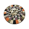 thumbnail image 1 of 15.7in Halloween 3D Witch Illusion Area Rug, Candy Corn Abyss, Quilted Round Doormat, Soft Durable, Non-, Home Haunted House Party Decor, 1 of 6
