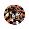 thumbnail image 1 of 15.7in Halloween 3D Witch Illusion Area Rug, Candy Corn Abyss, Quilted Round Doormat, Soft Durable, Non-, Home Haunted House Party Decor, 1 of 6
