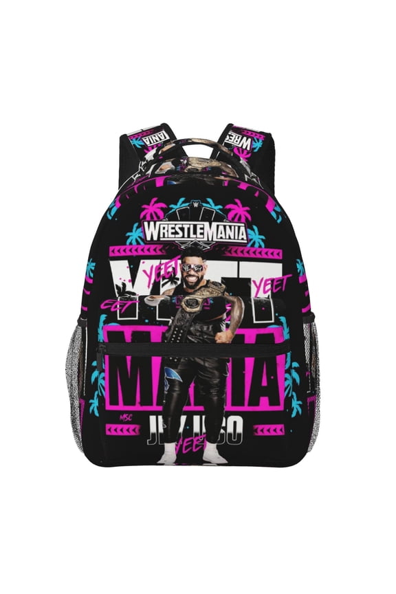 15.7in Je-y Wres-tler U-S-O Backpacks Cute Laptop Schoolbag Shoulder Bags Bookbag Daypack Outdoor Travel