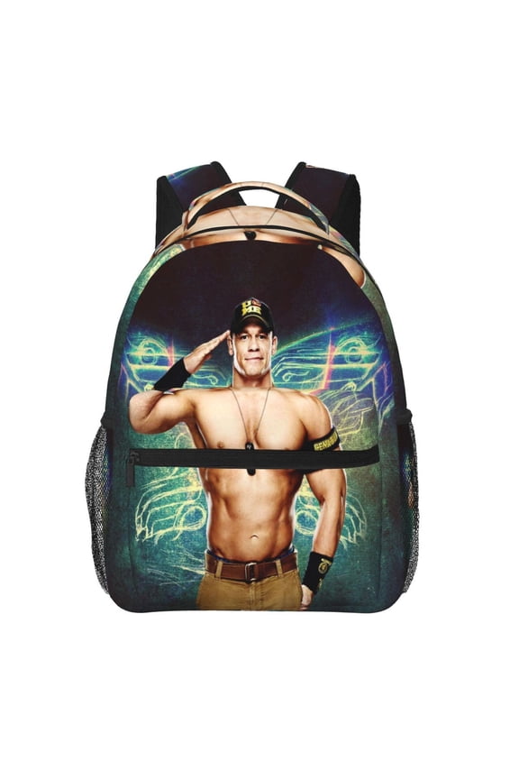 15.7in John Wres-tler Cena Backpacks Cute Laptop bag Cartoon Bags Bookbag Daypack Outdoor Travel
