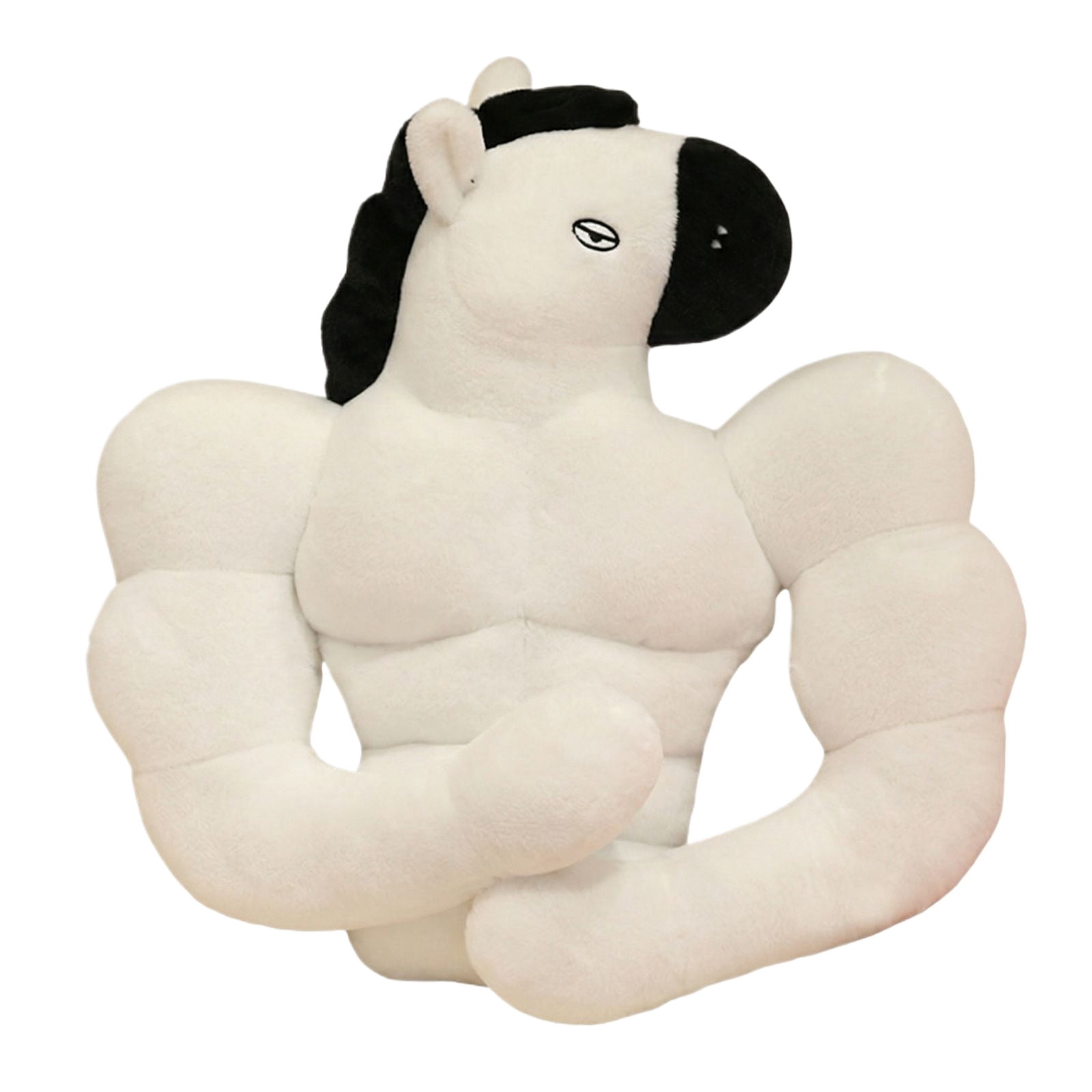 15.7in Muscle Horse Plush Toy, Strong Stallion Stuffed Animal, Funny Equestrian Themed Doll, Soft Plushie Ornament, Unique Animal Figure for Gift and Room Collection