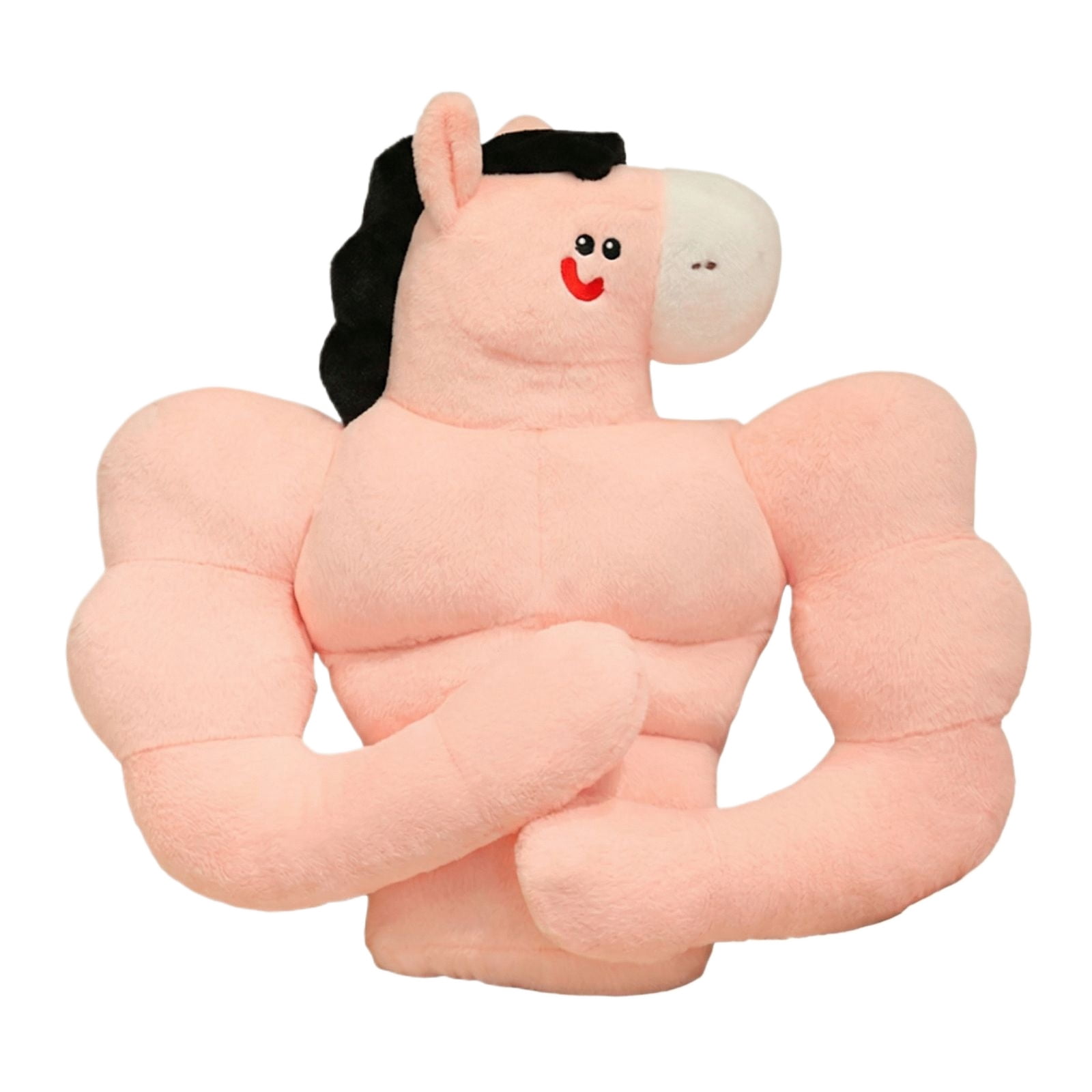 15.7in Muscle Horse Plush Toy, Strong Stallion Stuffed Animal, Funny Equestrian Themed Doll, Soft Plushie Ornament, Unique Animal Figure for Gift and Room Collection