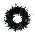 thumbnail image 1 of 15.7in Natural Wreath Front Door Black Wreath Scene Party for Porch Mantel Window Wall Indoor Outdoor Decoration, 1 of 9