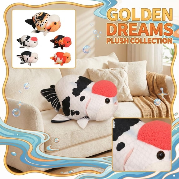 15.7in Plush Goldfish Throw Pillow, Soft Stuffed Ornamental Fish Toy, Cute Decorative Doll For Sofa, Bedside, Living Room Decor, Cozy Hugging Pillow For Family, Adults And Kids For Home Decoration