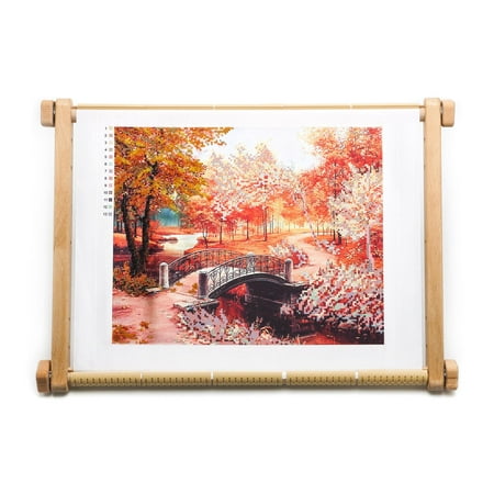 15.7in. x 22in Needlepoint Embroidery Tapestry Scroll Frame Made of Organic Beech, Wooden Cross Stitch Frame, Needlepoint Holder, Stitching Frame