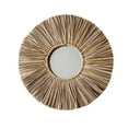 15.7inches Round Hanging Wall Mirror,Decorative straw rope Wall Mounted