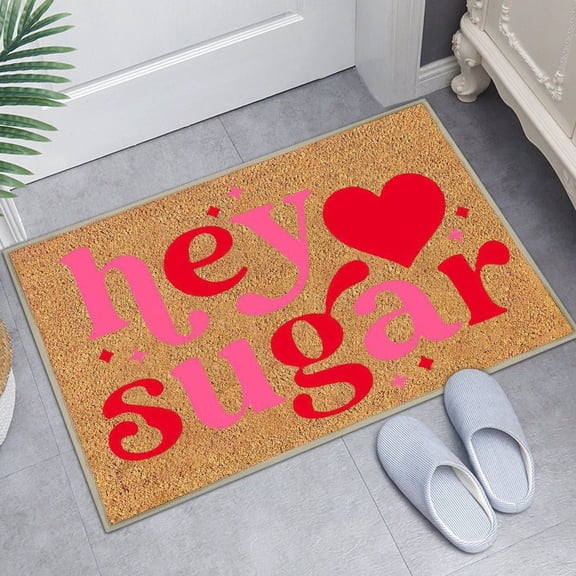 15.7x23.6in Valentines Day Decoration Rug, Front Door Kitchen Floor Decor Rug, Absorbent Anti Slip Rug for Bathroom, Home Indoor Holiday Party Romantic Decor