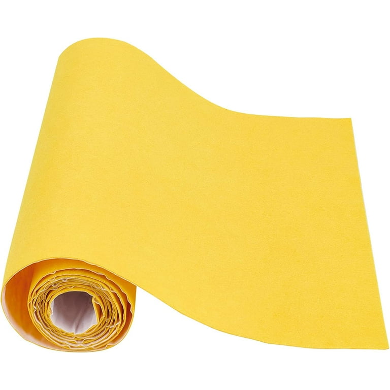 15.7x78.7inch Self-Adhesive Felt Fabric Yellow Shelf Liner for Cup Mat  Making and Jewelry Box Decoration 1mm Thick 