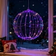 thumbnail image 1 of 15.8" Christmas Sphere Ball Lights, Outdoor Metal LED Globe Fairy Lights, Foldable Lighted Sphere for Garden Tree, Patio, Yard, Porch, Holiday Party & Christmas Decorations (A), 1 of 6