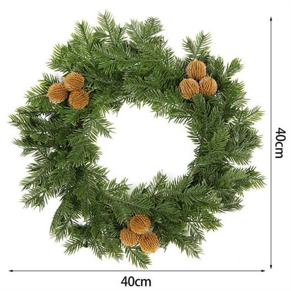 15.8 Inch Christmas Wreaths for Front Door, Artificial Green Cedar Garland with Pine Cones and Berry, Christmas Wreath for Holiday Decoration Indoor Outdoor Home Decoration(F Style)