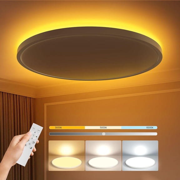 15.8" Ultra-Thin Ceiling Light - Remote & App Control, 36W 2700K-6000K Color & Brightness Adjustment, Soft Night Light for Bedroom, Kitchen, Living Room