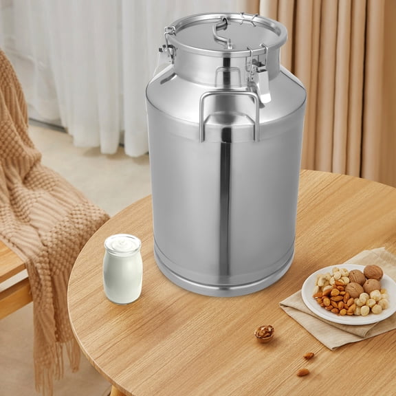 15.85 Gallon Stainless Steel Milk Can with Airtight Lid Large Capacity Food-Grade Storage Container for Water, Oil, Grain, or Wine Commercial Grade for Farm, Restaurant, Catering, or Homestead