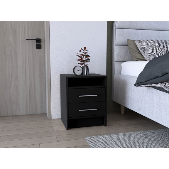 15.86" Deep Rectangle Night Stand | Stores Bedside Essentials in Bedroom | Has Scratch-Resistant Tabletop