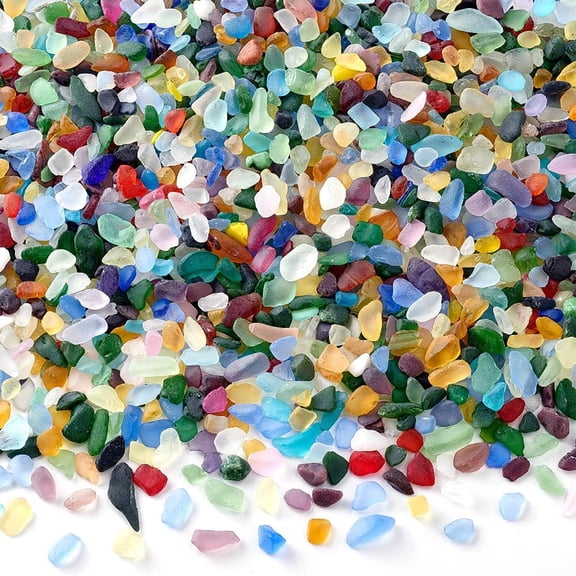15.87oz(450g) Sea Glass Stones Colorful Frosted Glass Pebbles Gemstones Mixed Bulk for DIY Aquarium Rocks Fish Gravel Vase Fillers DIY Crafts and Home Decor 8~13mm