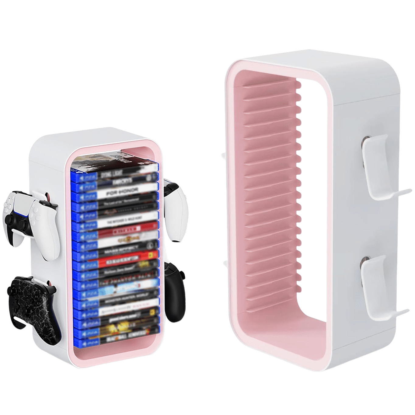 Stackable Video Game Storage Box 15.8 in Game Storage Tower Compatible with PS5/Xbox/Switch, Universal ...