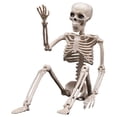 thumbnail image 1 of 15.8in Halloween Skeleton Decoration, Posable Skeleton Figure with Movable Joints, Full Body Skull Prop for Outdoor Yard, Haunted House Party and Spooky Home Decor, 1 of 6