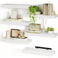 thumbnail image 1 of 15.8in White Floating Shelves, Set of 6 Wood Shelves, Farmhouse Shelf Wall Decor for Bathroom, Bedroom, Living and Kitchen Room, 1 of 7