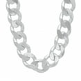 thumbnail image 1 of 15.8mm Chunky Solid .925 Sterling Silver Beveled Curb Chain Necklace, 24 inches, 1 of 6