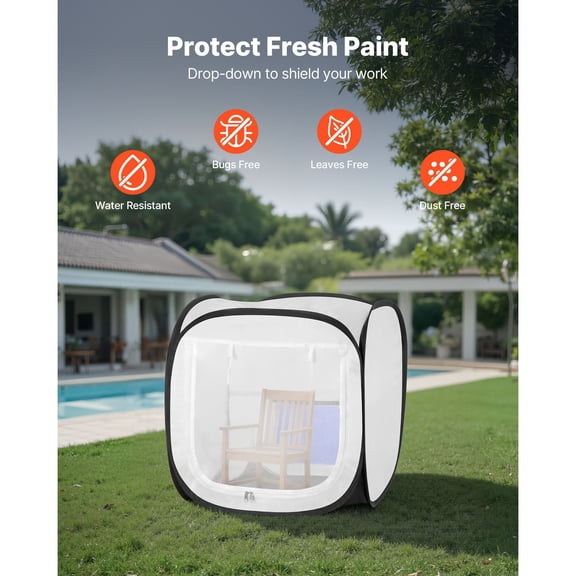 15.9415.9416.9 Inch Small PopUp Spray Paint Tent, Portable Painting Shelter for Crafts, Vases, Photo Frames & Small Models