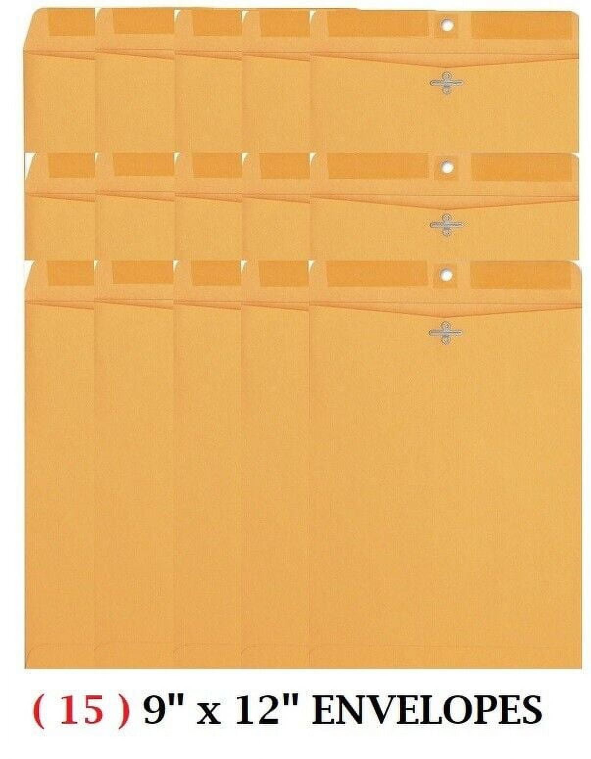 ( 15 ) 9x12 Manilla Brown Kraft Clasp Catalog Envelopes Letters Mailers