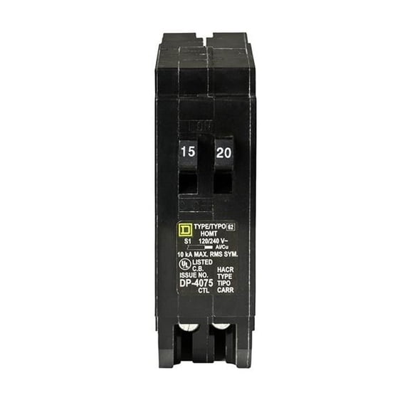 15 A & 20 A Singl Pole Tandem Circuit Breaker